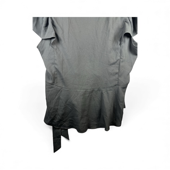 Loft Plus Women's Wrap Top Flutter Peplum Top Black Casual Chic Size 24 - Picture 6 of 6